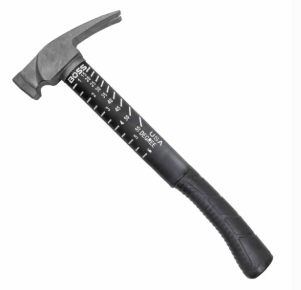 Boss Hammers 16oz Titanium Hybrid Fiberglass Handle Hammer Milled Face - Ascmtools