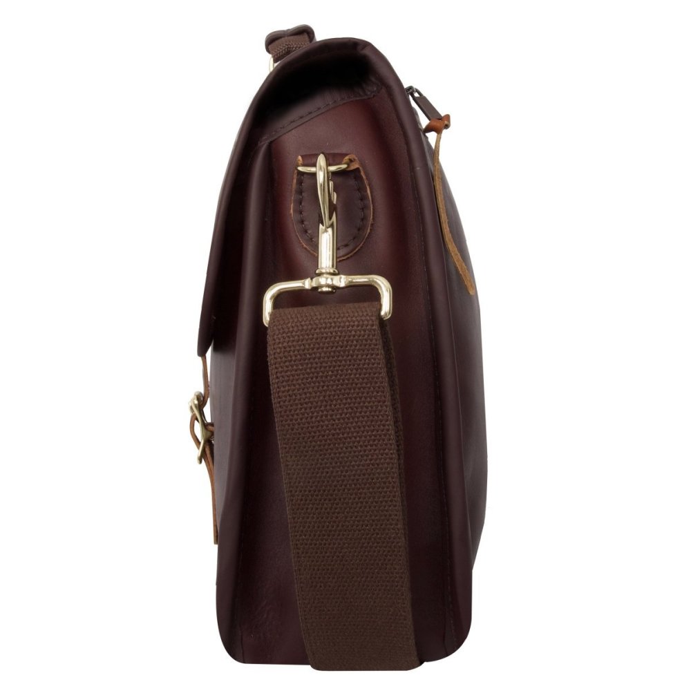 Duluth Pack 15 Liter Capacity Brown Leather Executive Briefcase - Ascmtools