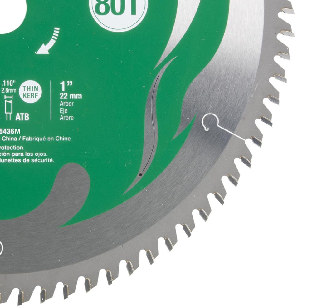 Metabo HPT 12 In. 80T Fine Finish VPR Blade - Ascmtools