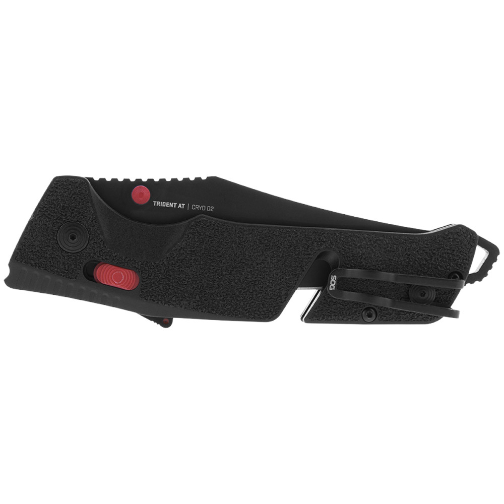 SOG Trident Pocket Knife Black & Red Straight 3.75″ Blade - Ascmtools