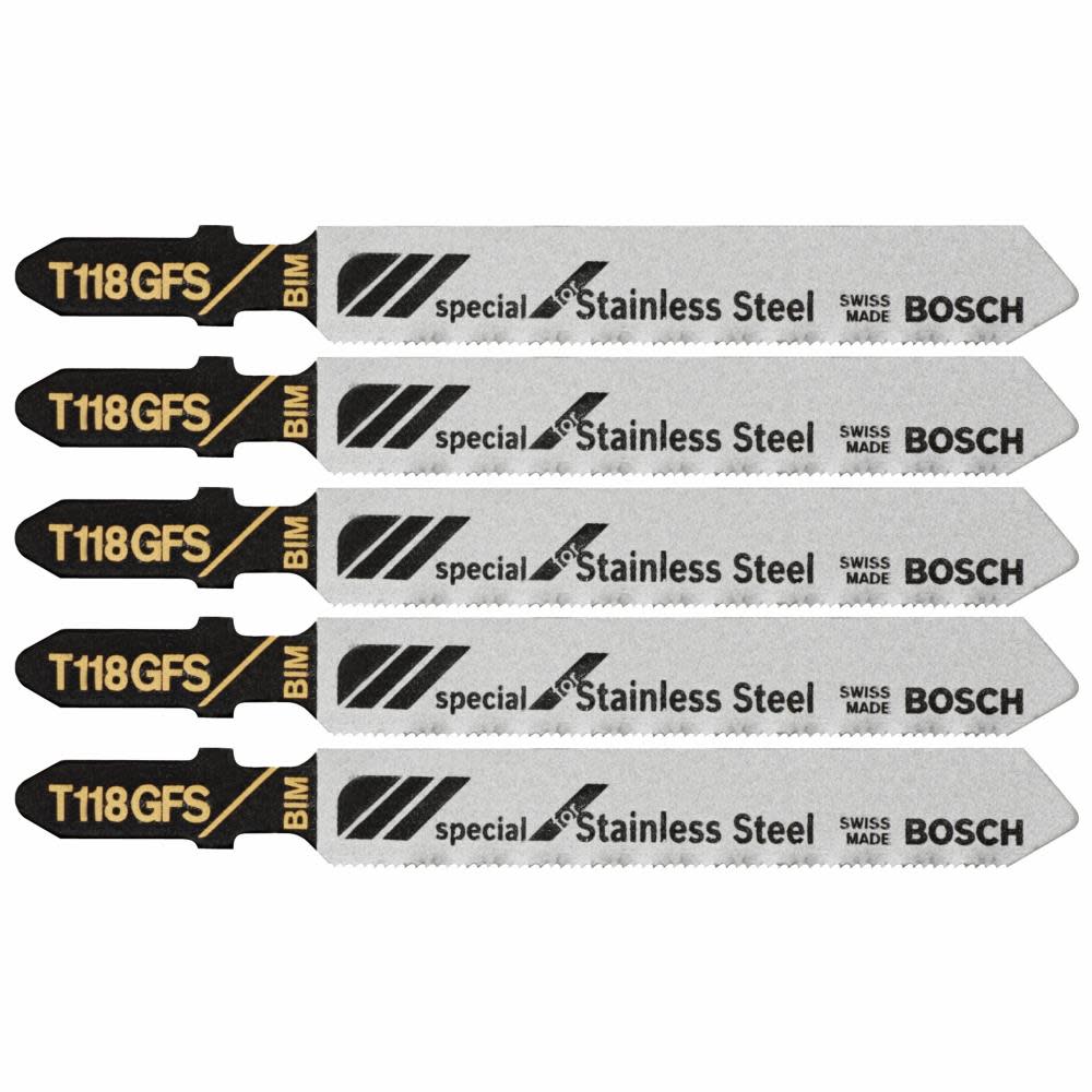 Bosch Jig Saw Blades 5pc 3 1/4″ 36 TPI Basic for Stainless Steel T Shank - Ascmtools