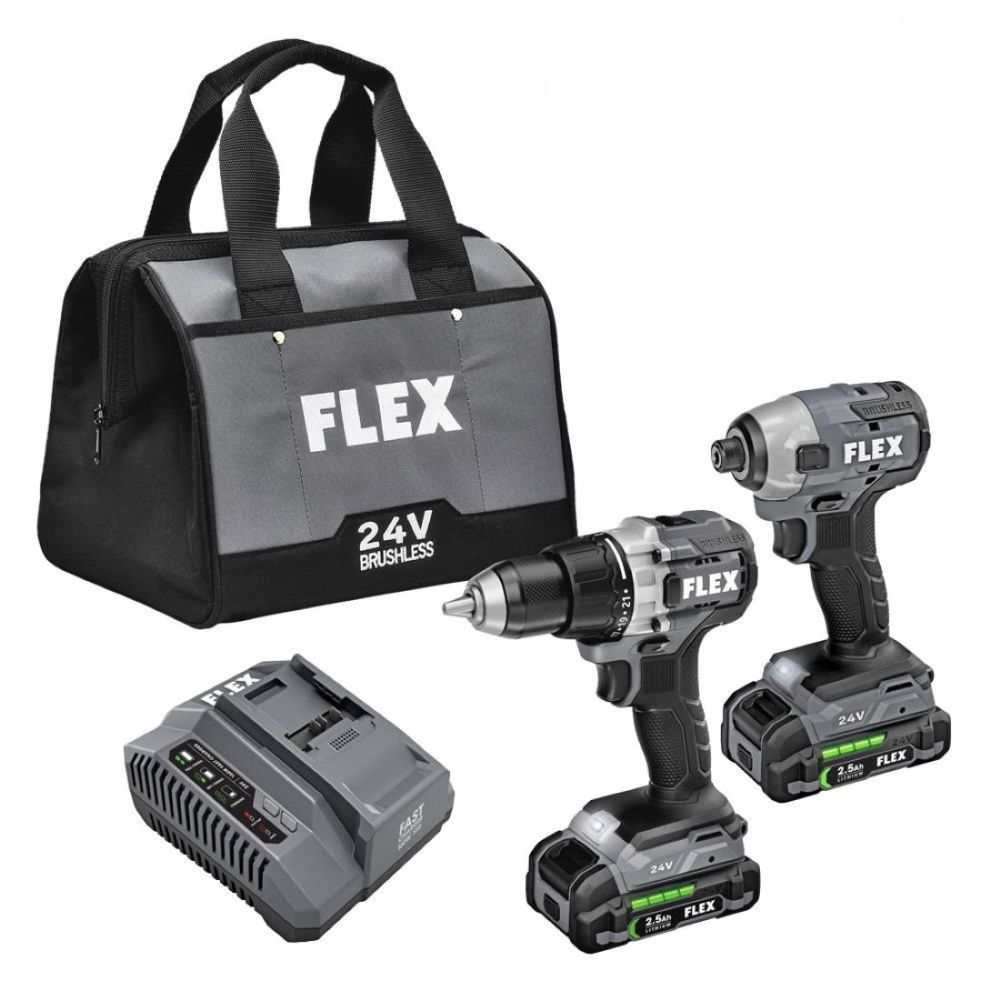 FLEX 24V Drill Driver and 1/4″ Impact Driver Kit - Ascmtools