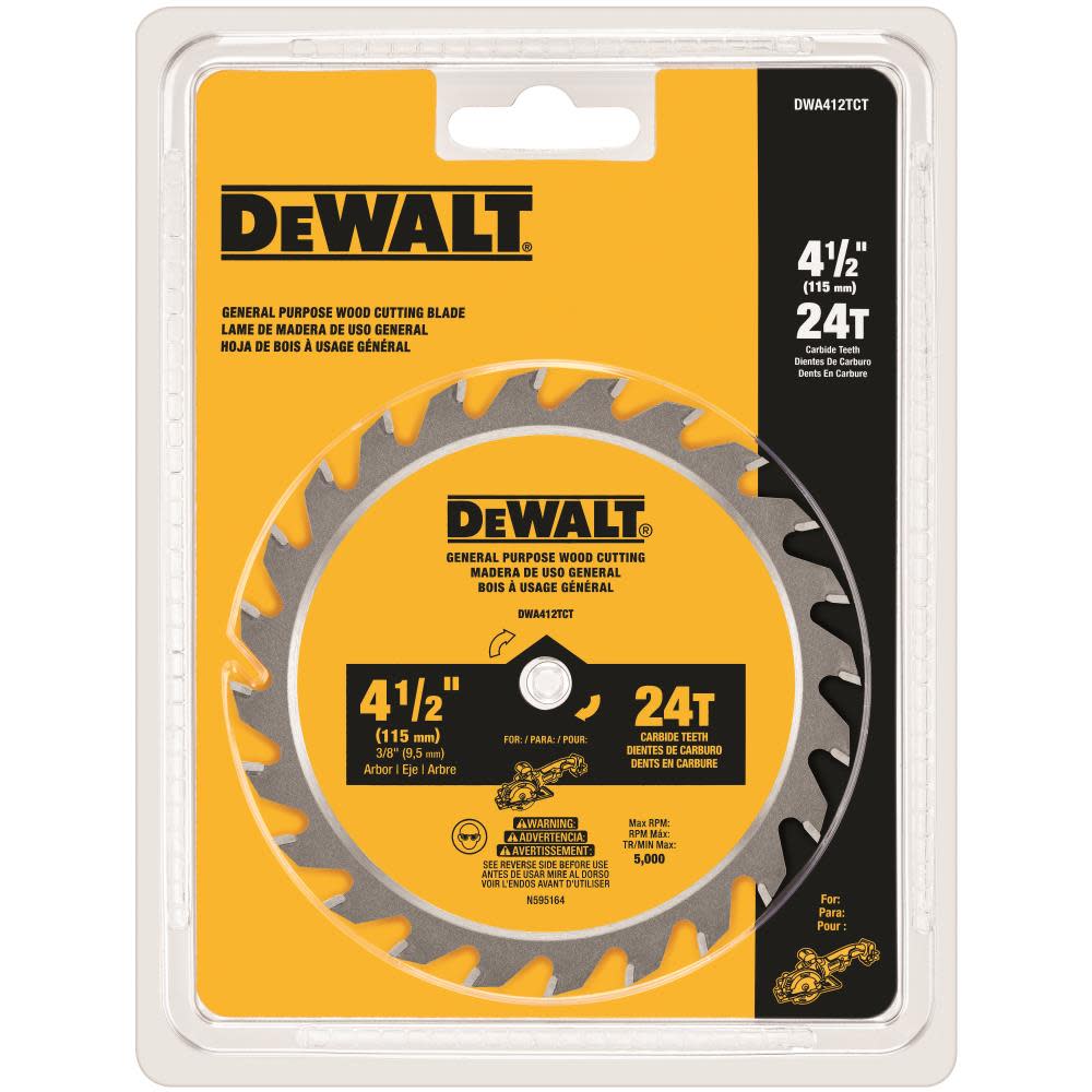 DEWALT 4-1/2 In. 24T TCT Saw Blade - Ascmtools
