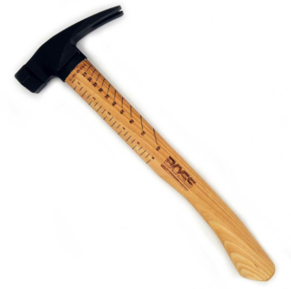 Boss Hammers 18oz Steel Hybrid Hickory Handle Hammer Smooth Face - Ascmtools