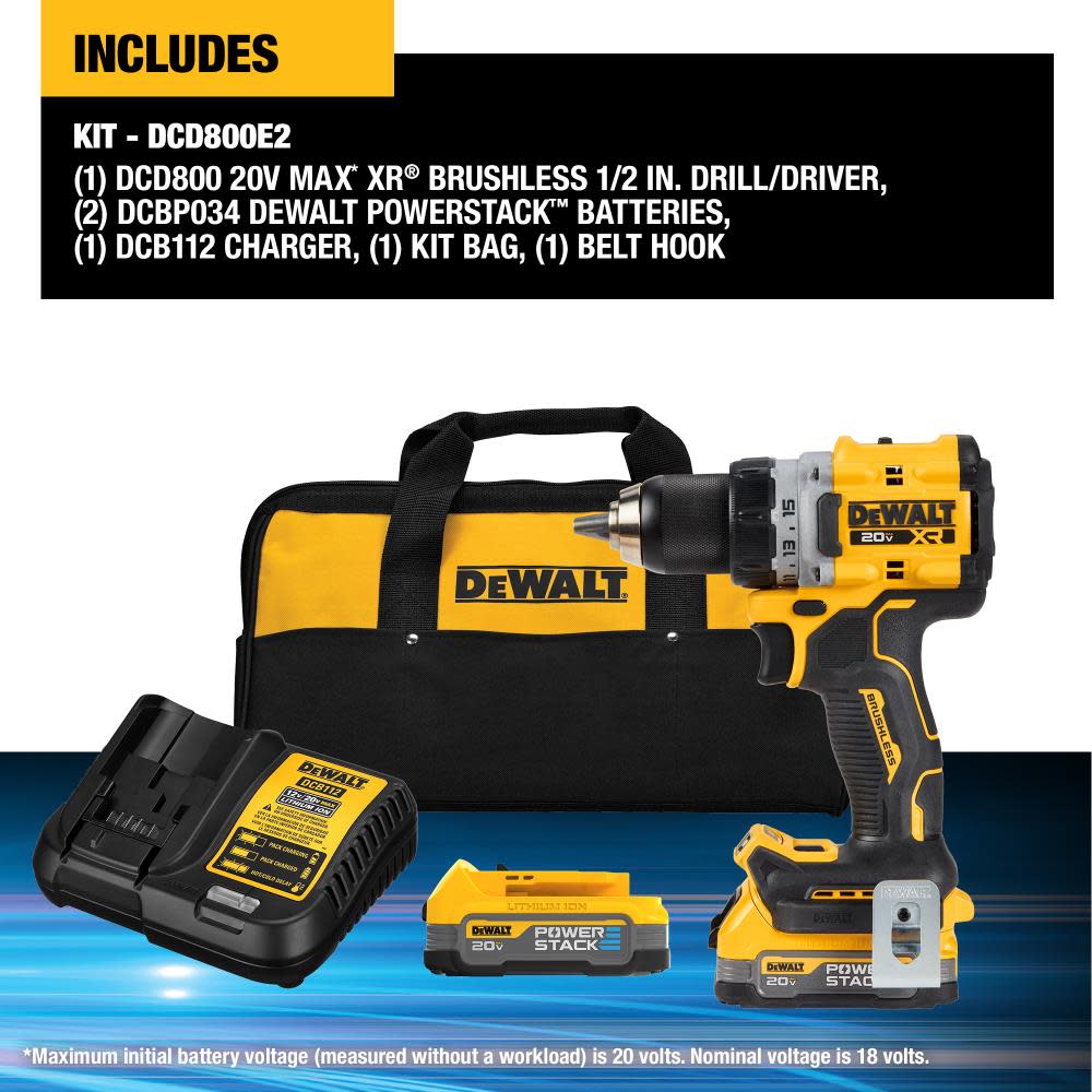 DEWALT 20V MAX* XR Brushless Cordless 1/2 in. Drill/Driver Kit - Ascmtools