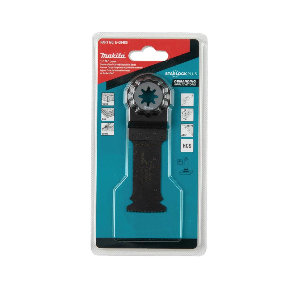 Makita StarlockPlus Oscillating Multi Tool 1 1/4″ High Carbon Steel Curved Plunge Cut Blade - Ascmtools