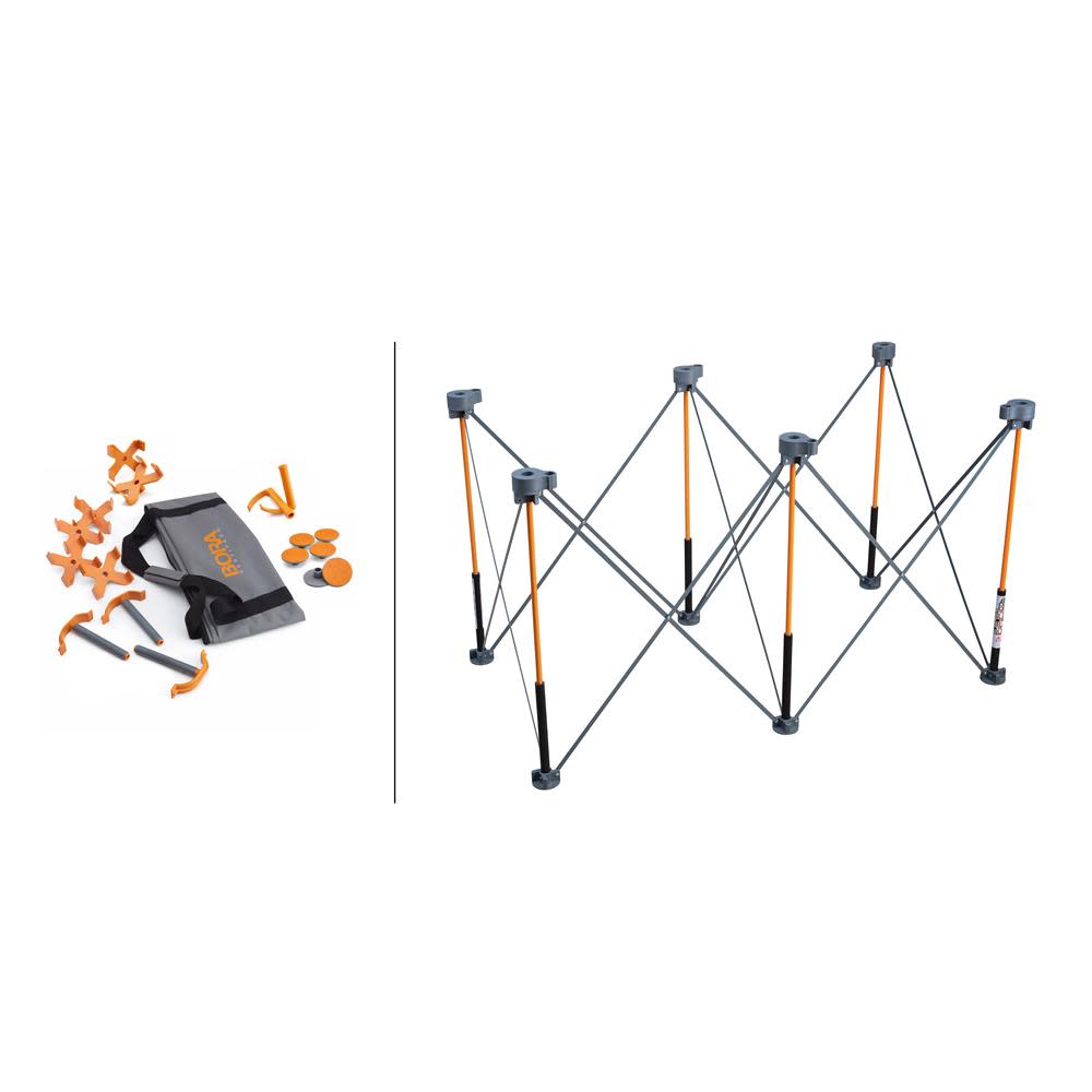 Bora Portamate 30″ x 24″ x 48″ Steel Centipede Work Support Sawhorse with BONUS Accessories - Ascmtools