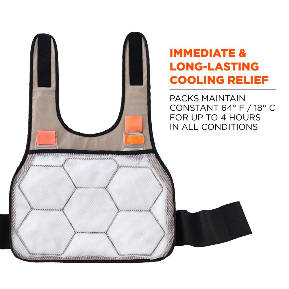 Ergodyne Chill Its 6230 Cooling Vest with Packs Khaki L/XL - Ascmtools