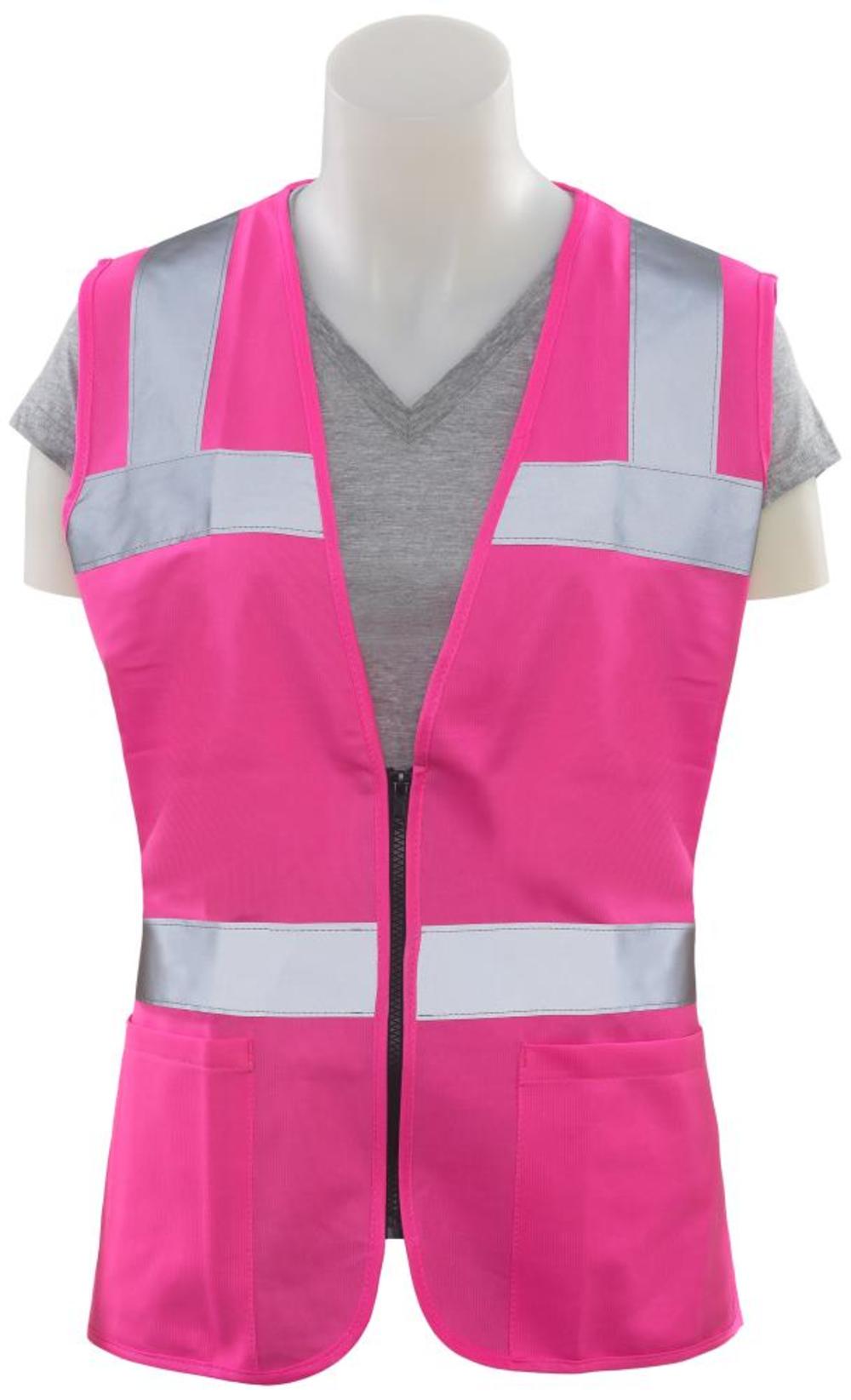 ERB S721 Non ANSI Ladies Fitted tricot Hi Viz Pink – 3X - Ascmtools