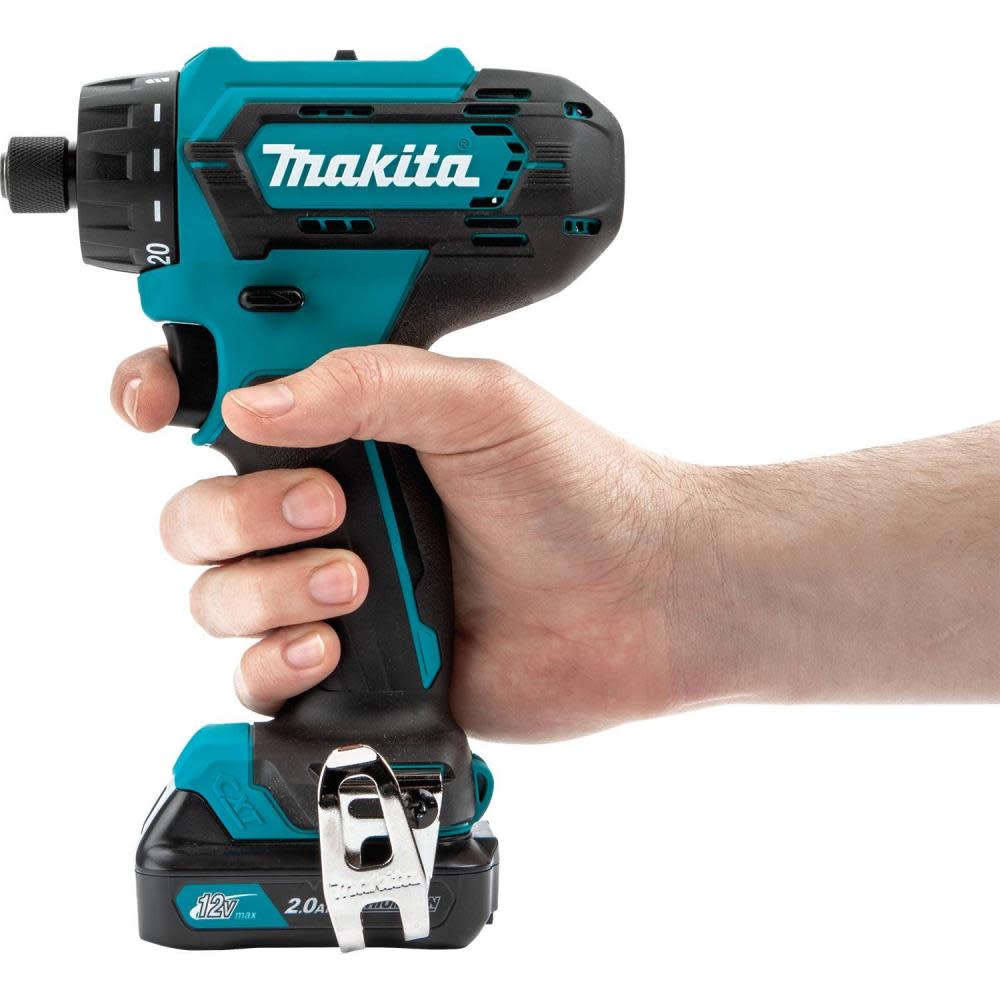 Makita 12V Max CXT Lithium-Ion Cordless 1/4 In. Hex Driver-Drill Kit (2.0Ah) - Ascmtools