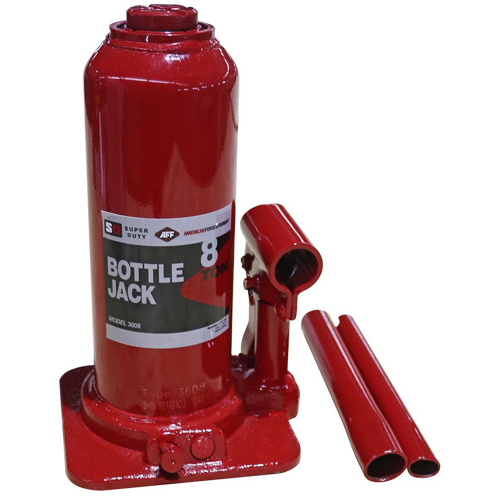American Forge Super Duty 8 Ton Hydraulic Bottle Jack Manual Welded Cylinder - Ascmtools