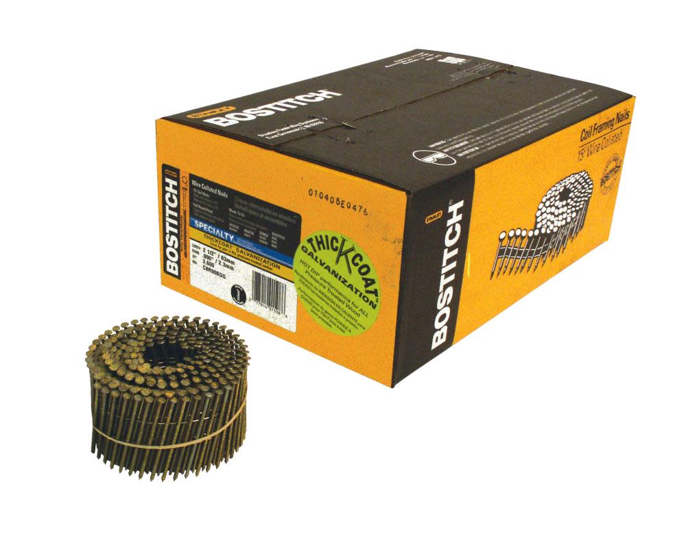Bostitch 2-1/2 In. .090 Ring Shank Galvanized Coil Siding Nail - Ascmtools