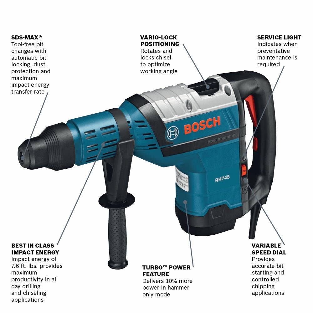 Bosch Rotary Hammer 1 3/4″ SDS max Reconditioned - Ascmtools