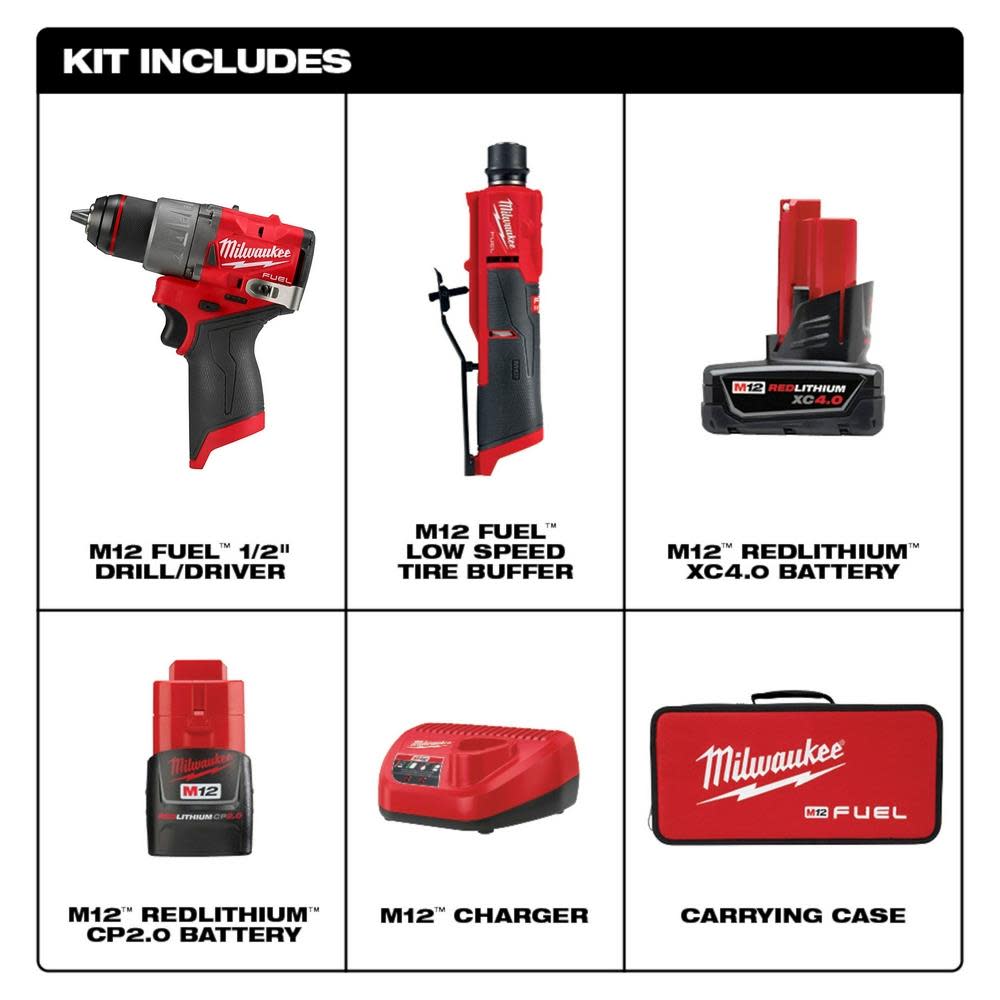 Milwaukee M12 FUEL Flat Repair Kit Commercial Tire - Ascmtools