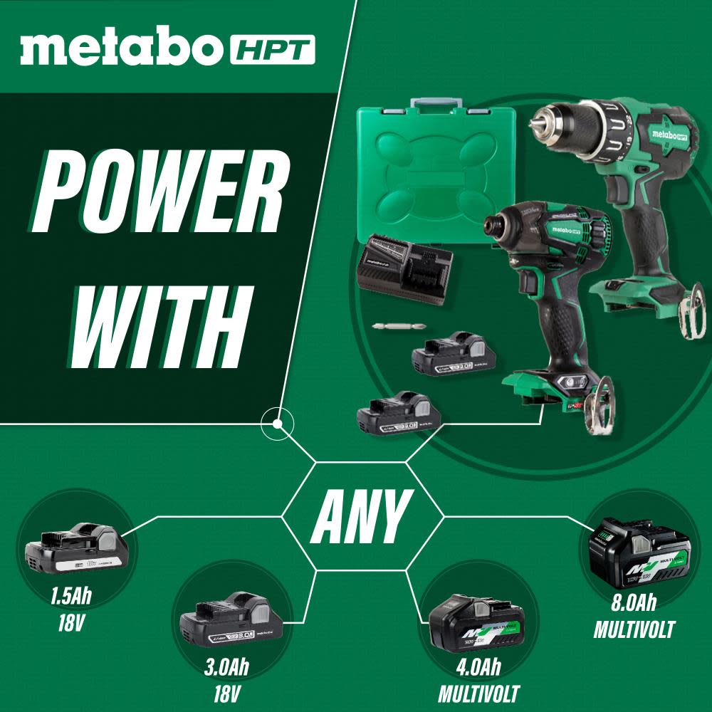 Metabo HPT 18V BL 2 Piece Combo Kit With Triple Hammer - Ascmtools
