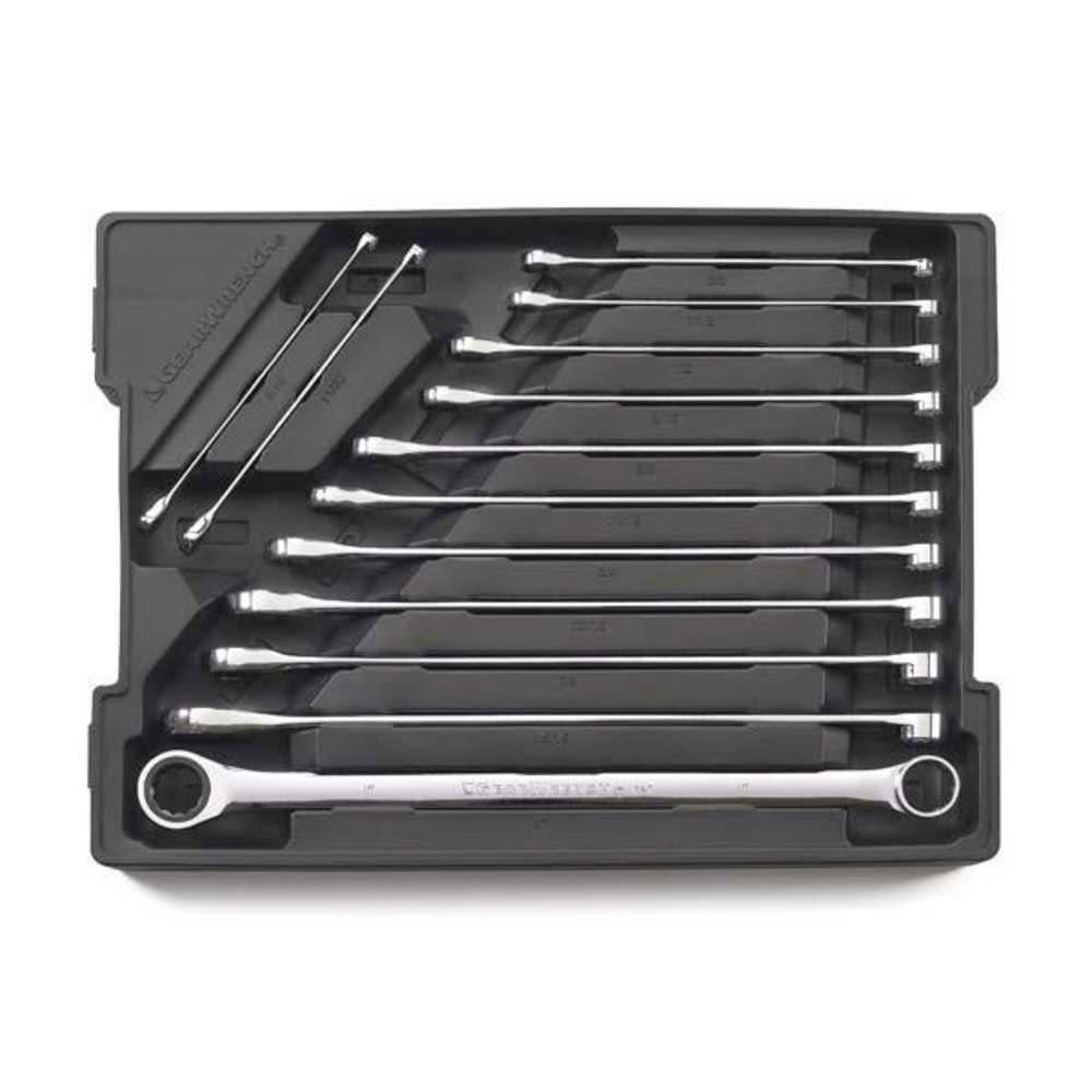 GEARWRENCH 13 Pc 12 Point XL GearBox Double Box Ratcheting SAE Wrench Set - Ascmtools