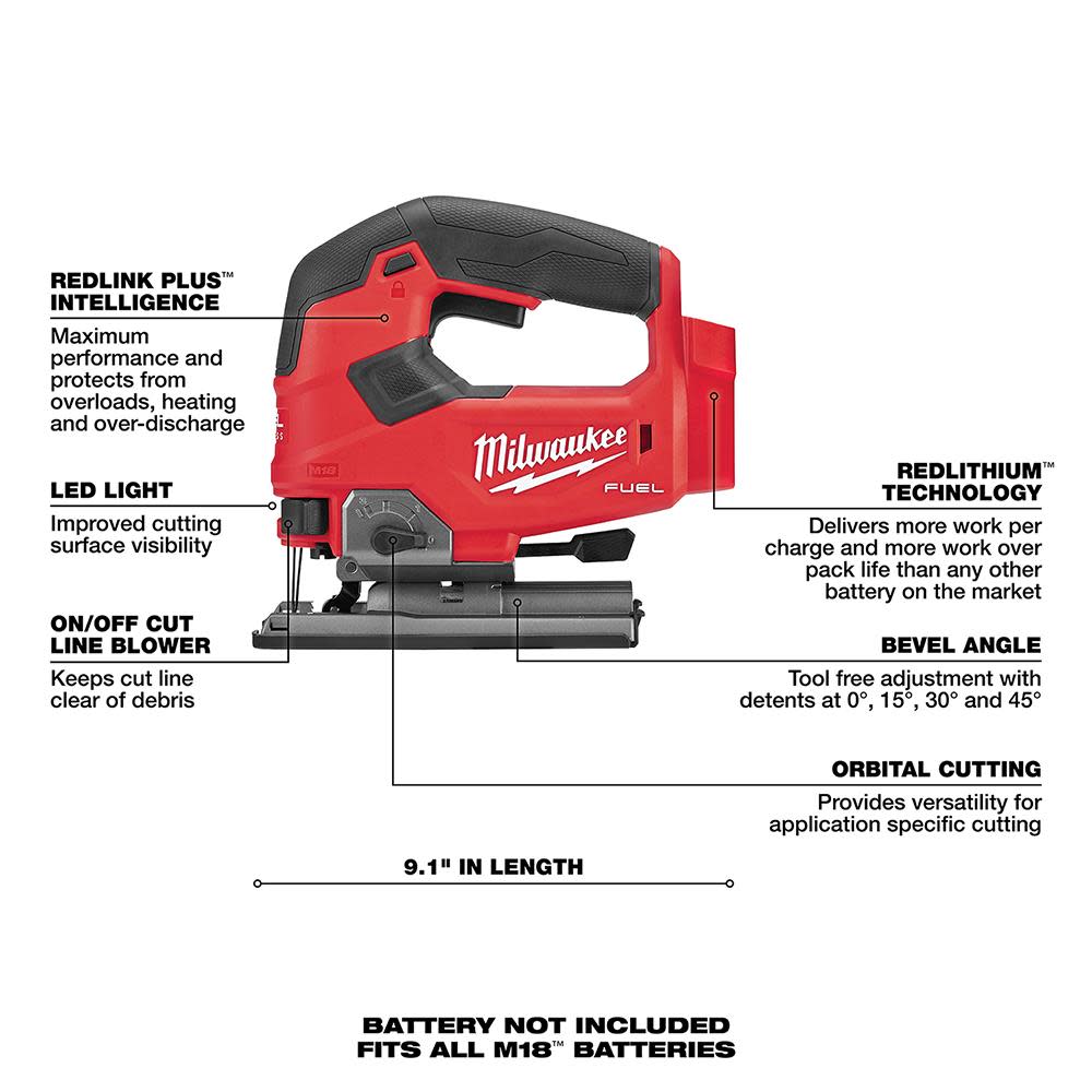 Milwaukee M18 FUEL D-handle Jig Saw - Ascmtools