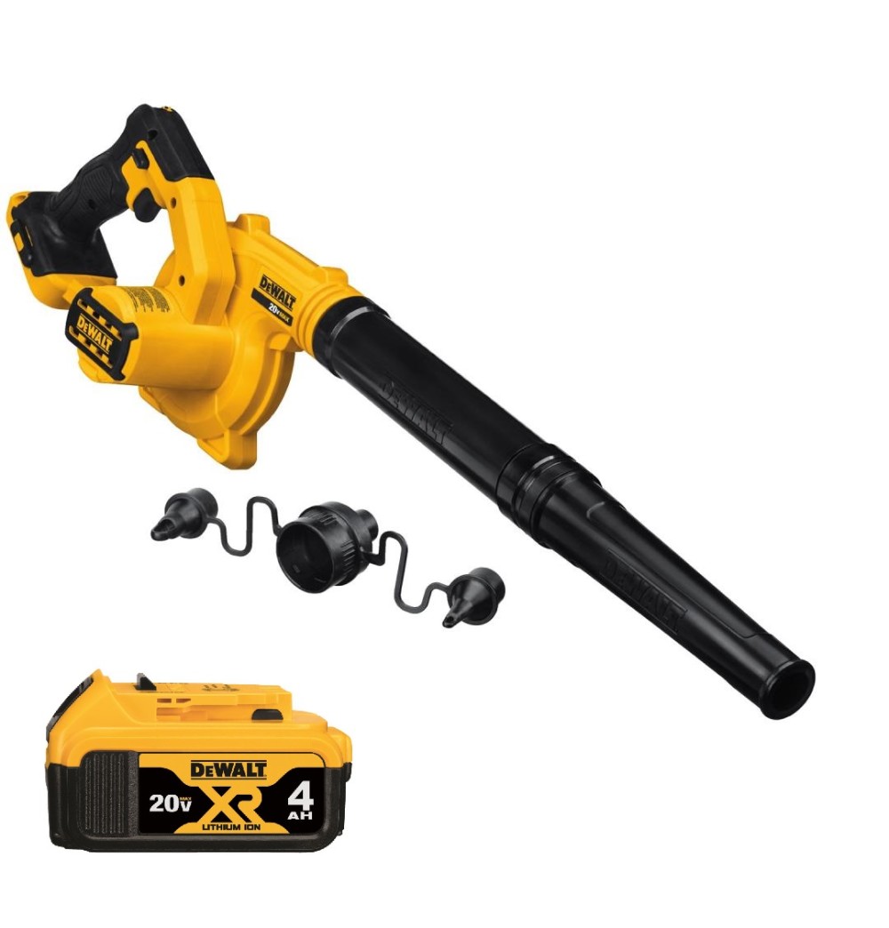 DEWALT 20V MAX Compact Jobsite Blower with Premium XR Lithium Ion 4Ah Battery Pack Bundle - Ascmtools