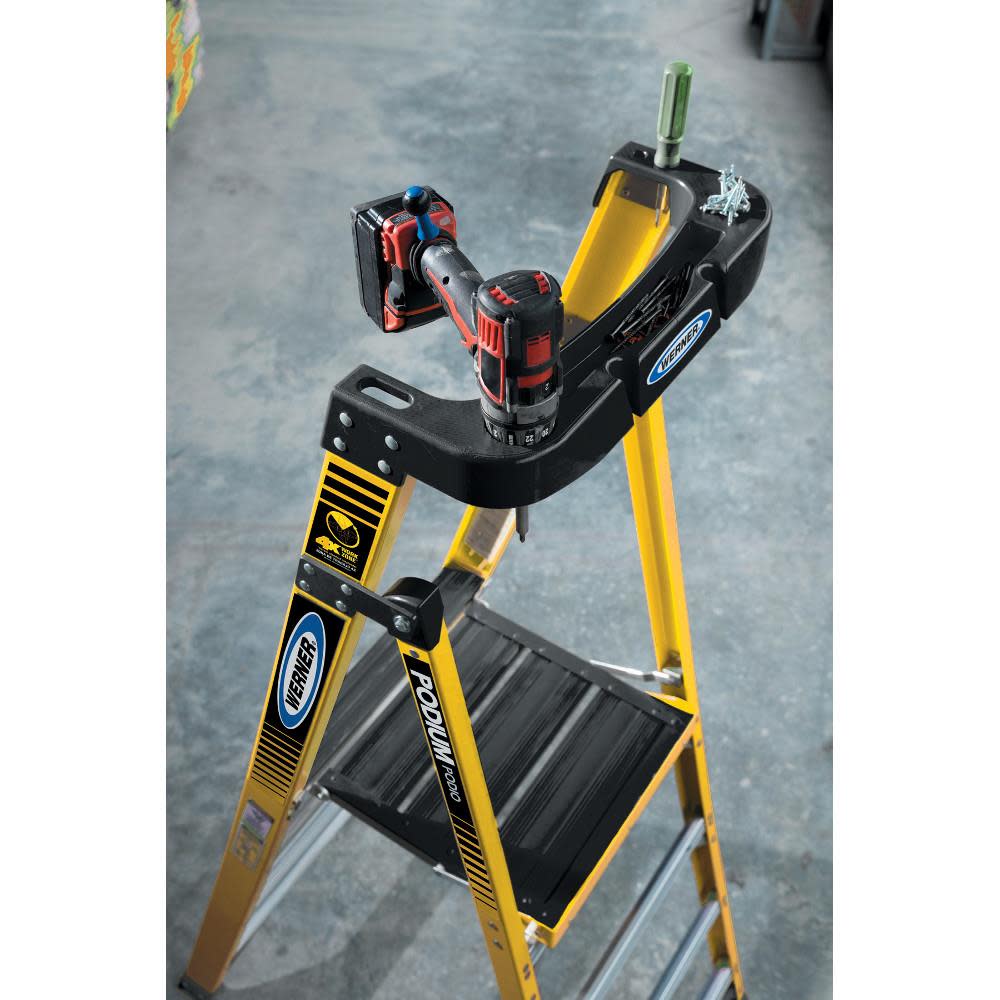 Werner Podium 6-ft Fiberglass 375-lb Type IAA Step Ladder - Ascmtools
