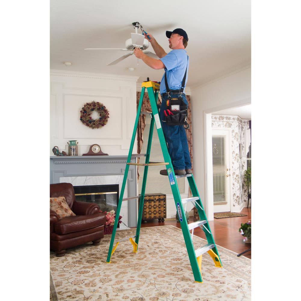 Werner 8 Ft. Type II Fiberglass Step Ladder - Ascmtools