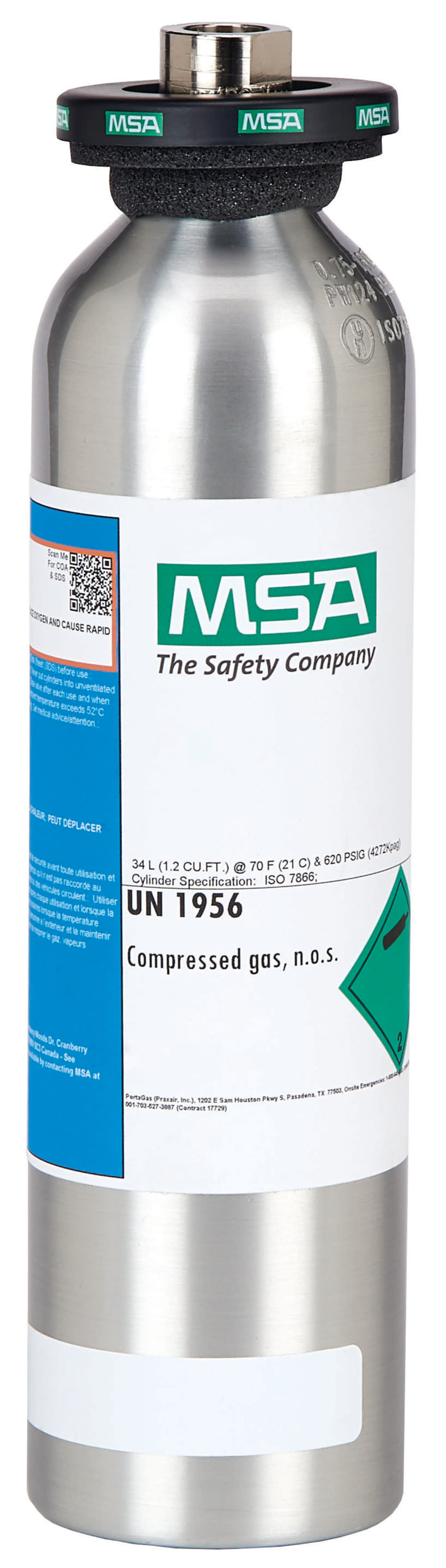 MSA Safety Works Calibration Gas Cylinder - Ascmtools