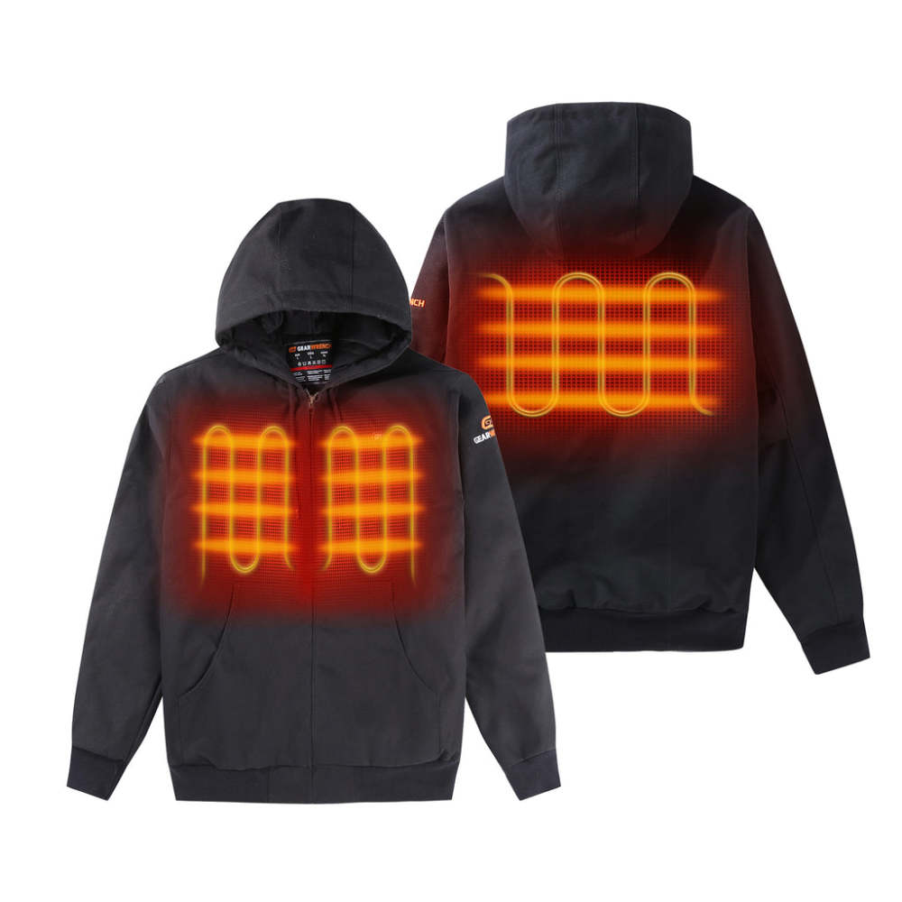 GEARWRENCH Mens Black Heated Canvas Jacket Kit Small - Ascmtools
