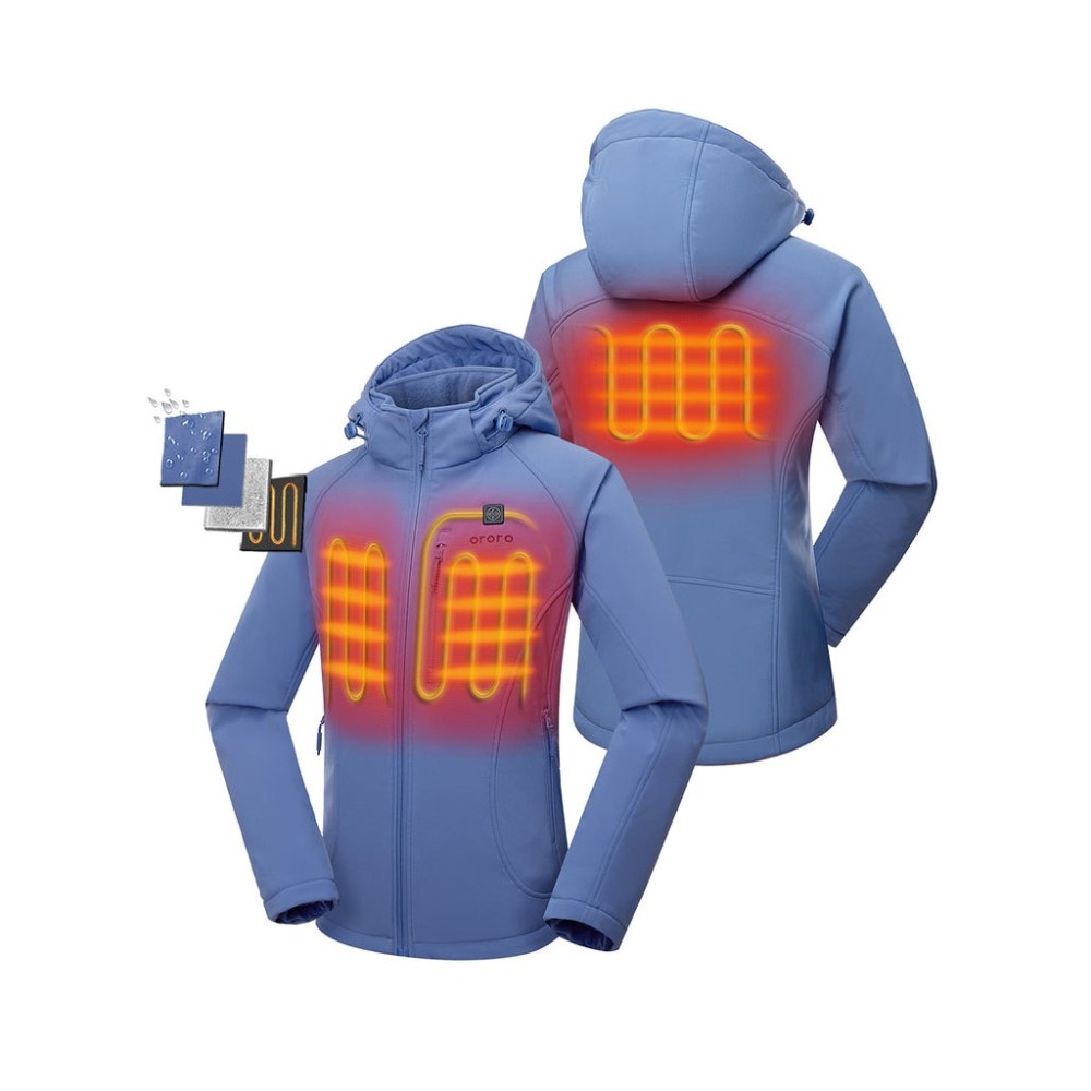 ORORO Womens Haze Blue Classic Heated Jacket Kit Medium - Ascmtools