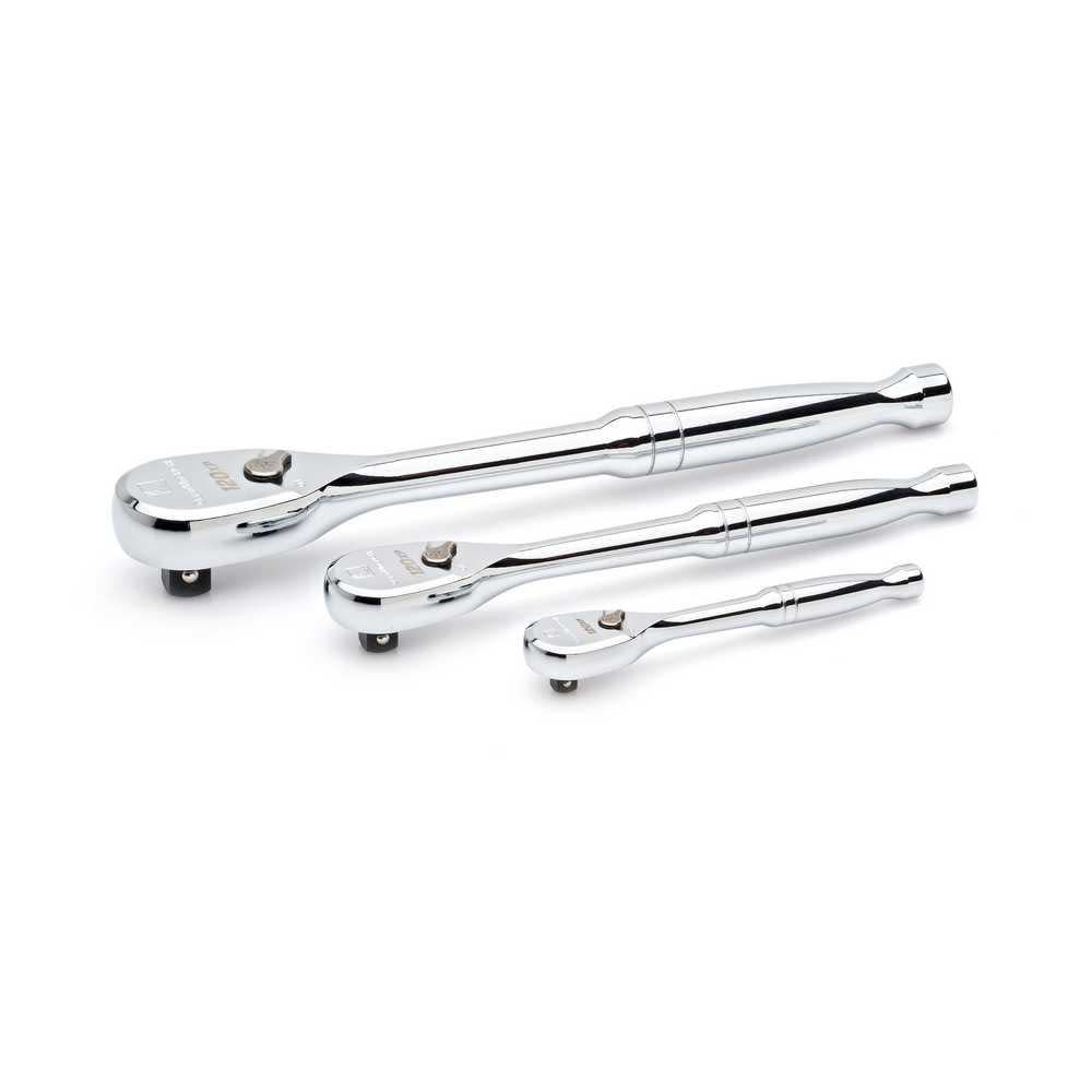 GEARWRENCH 3 Pc 1/4″ 3/8″ and 1/2″ Drive 120XP Teardrop Ratchet Set - Ascmtools