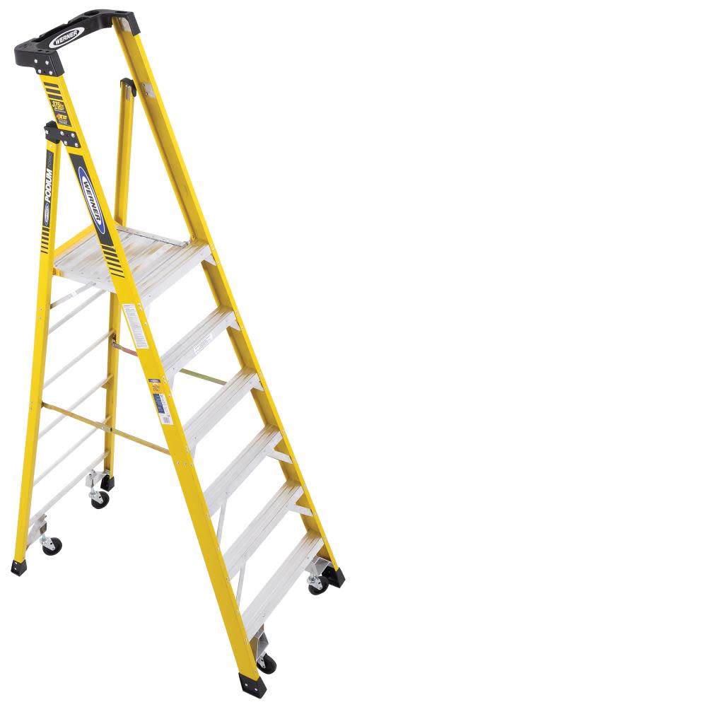 Werner Podium 6-ft Fiberglass 375-lb Type IAA Platform Ladder - Ascmtools