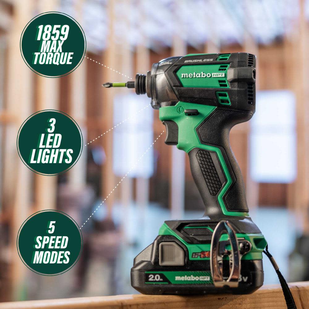 Metabo HPT 18V MultiVolt Impact Driver Triple Hammer Bolt Bare Tool - Ascmtools