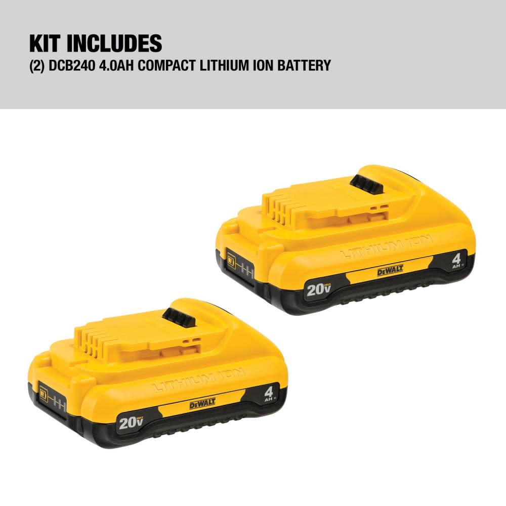 DEWALT 20V MAX 4Ah Compact Lithium Ion Battery 2-Pack - Ascmtools