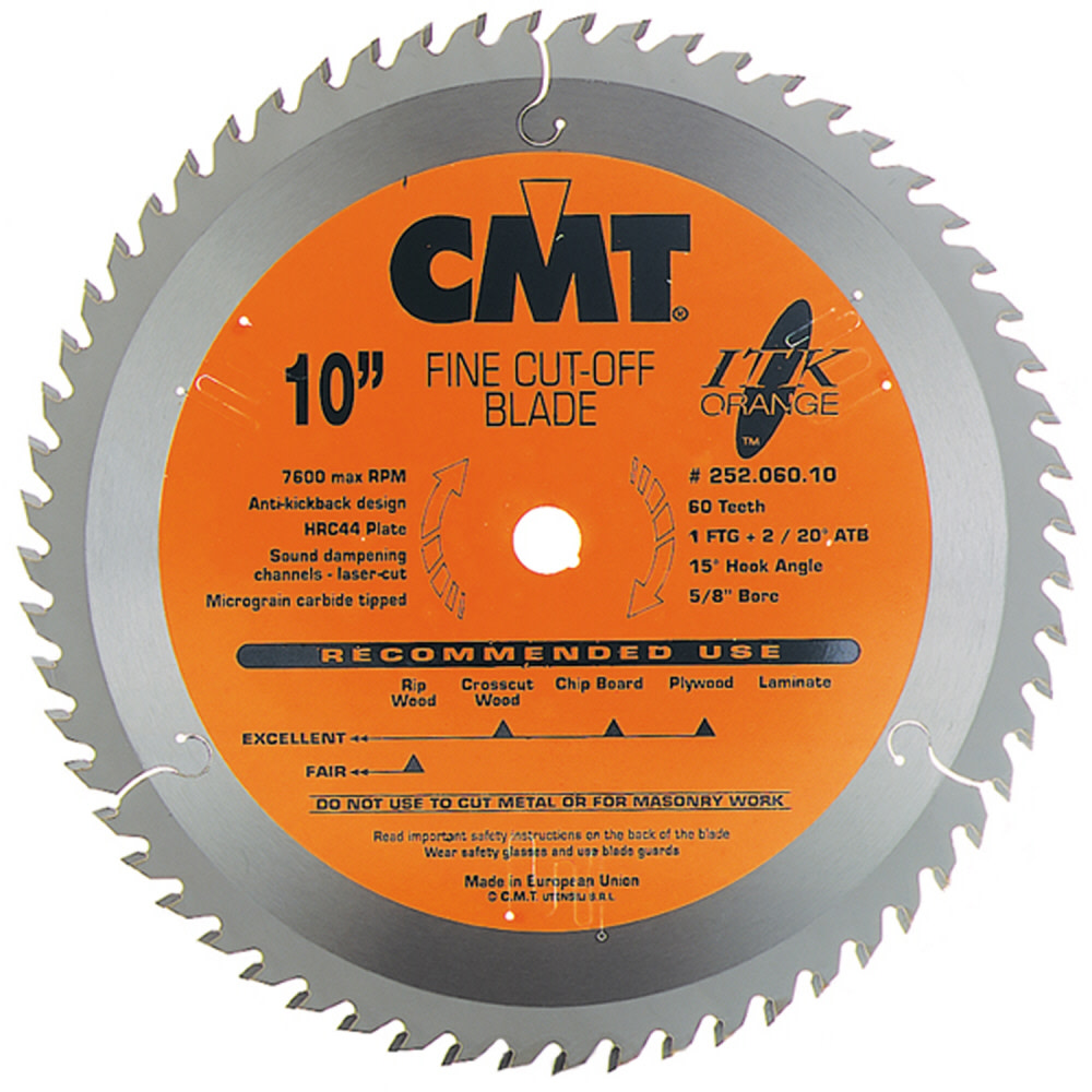CMT 10 In x 60 x 5/8 In ITK Fine Cut-Off Blades - Ascmtools