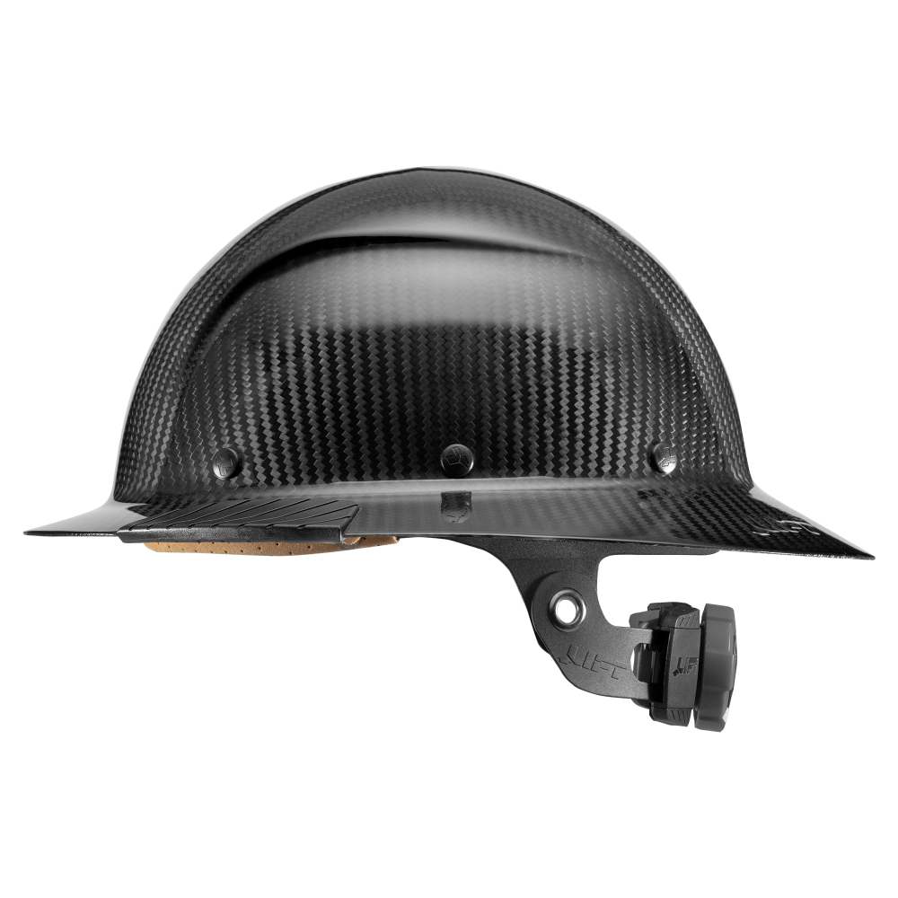 Lift Safety Hard Hat DAX Gloss Black Carbon Fiber Full Brim - Ascmtools