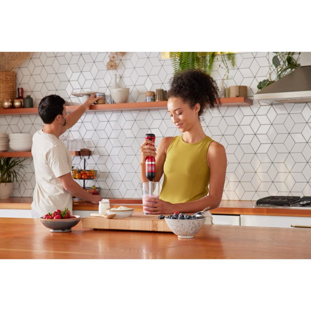 Black and Decker kitchen wand Cordless Immersion Blender Red - Ascmtools