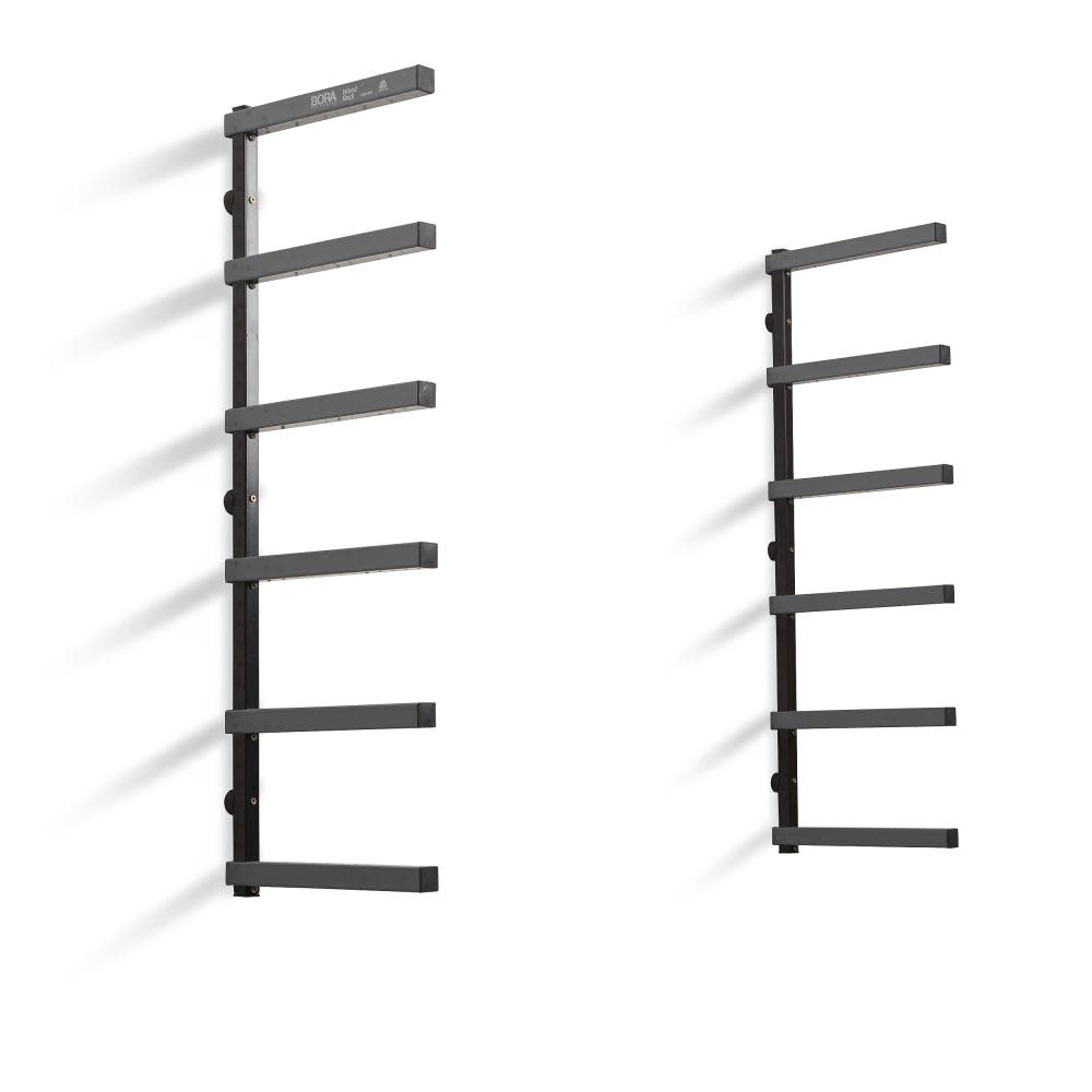 Bora Portamate Wood Rack 6 Tier Wall Mounted Gray/Black - Ascmtools