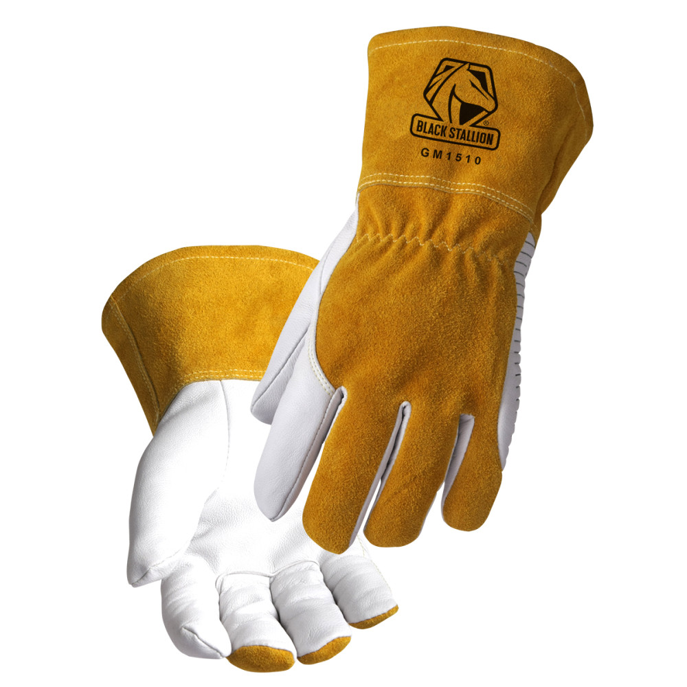Black Stallion Welding Gloves Premium Goatskin MIG XL - Ascmtools