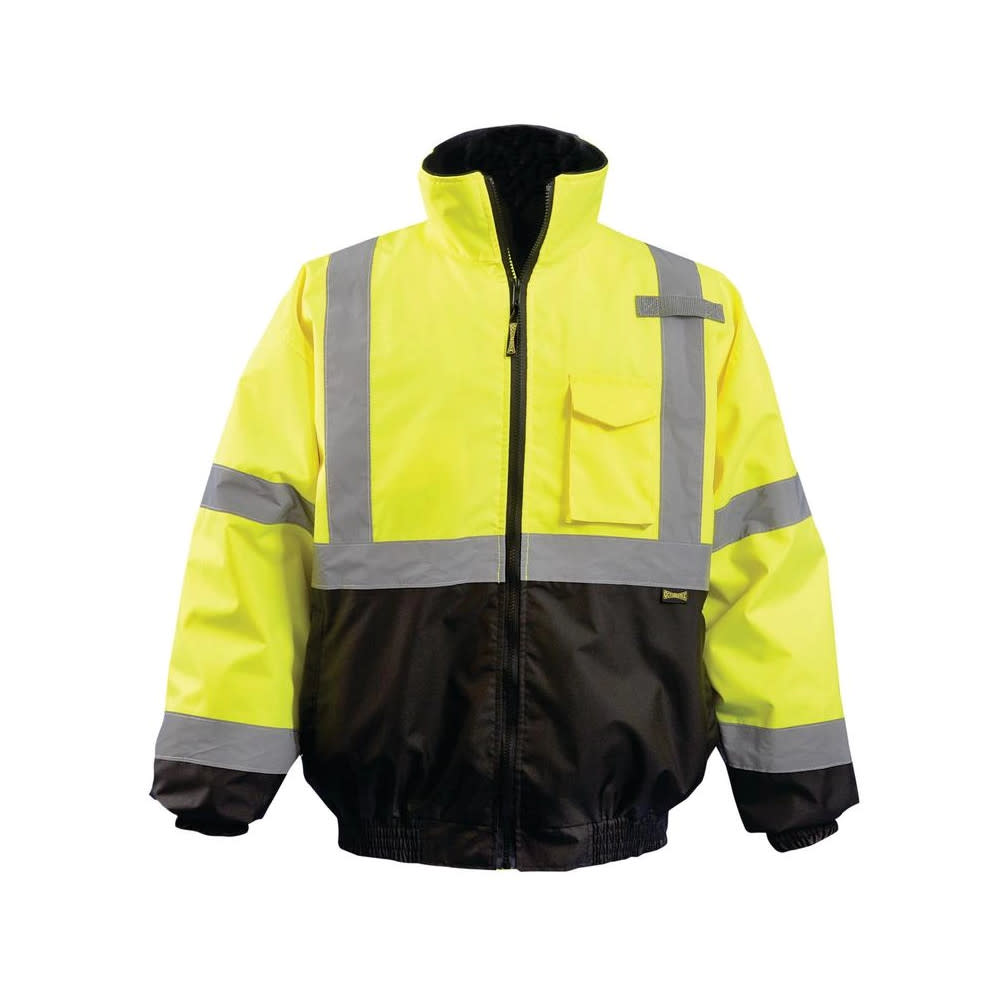 Occunomix Hi-Vis Yellow Value Black Bottom 2-in-1 Bomber Jacket Small - Ascmtools