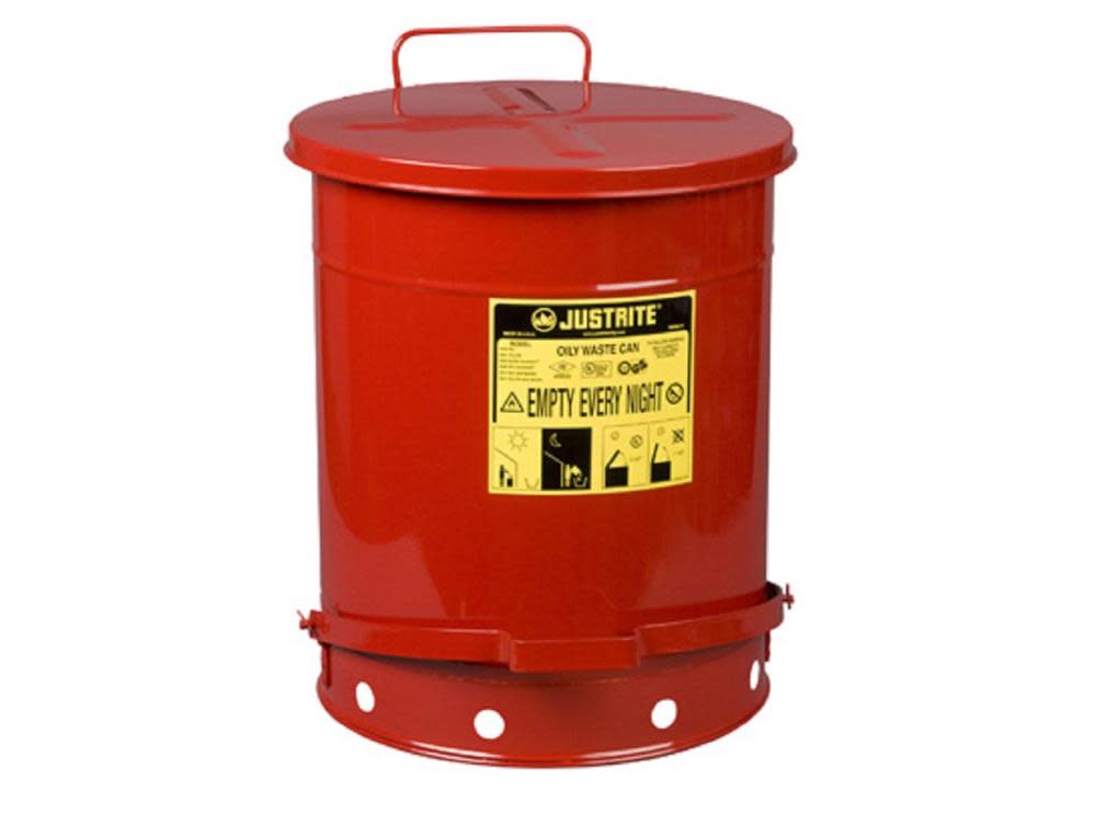 Justrite 14 Gallon Oily Waste Can - Ascmtools