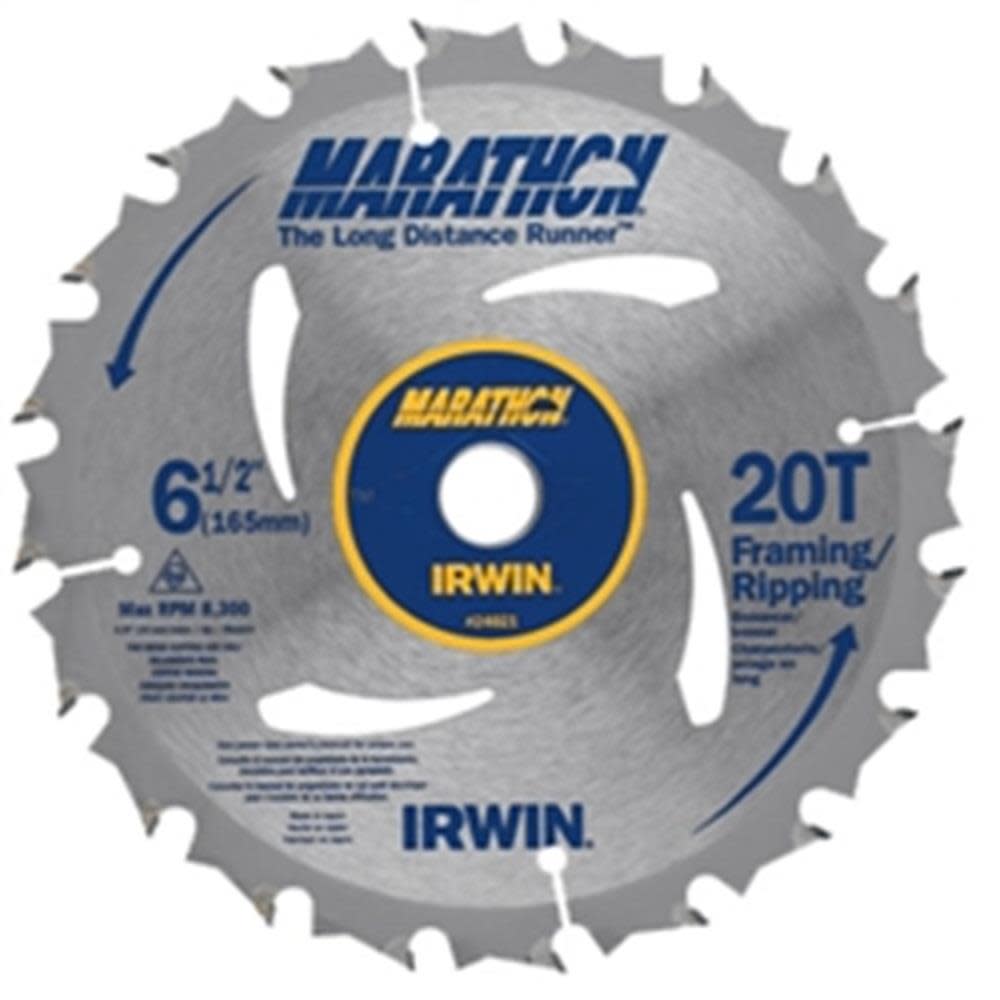 Irwin Marathon 6-1/2In 20T Carbide Saw Blade - Ascmtools