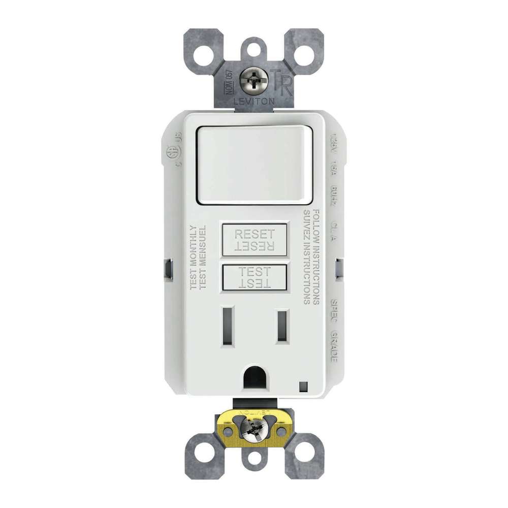 Leviton SmartlockPro GFCI Outlet 15A 125V White NEMA 5-15R - Ascmtools