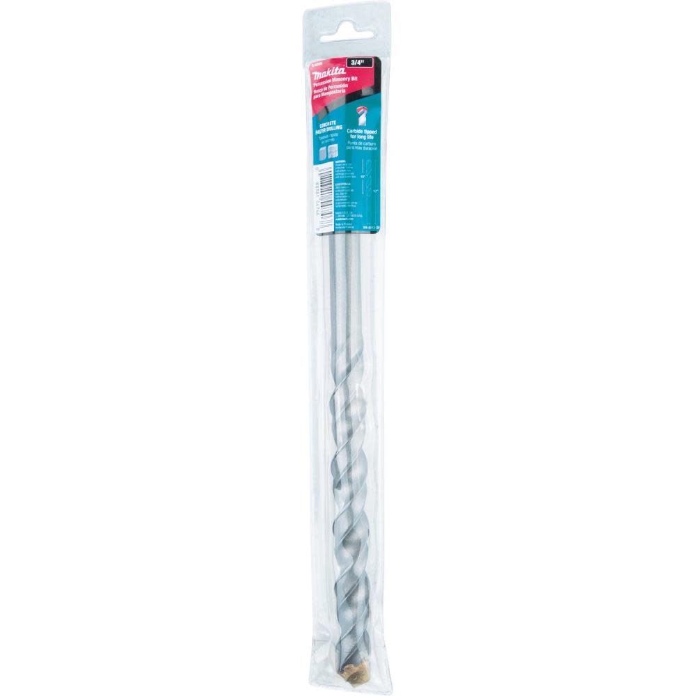 Makita 3/4″ x 12″ Carbide Tipped Percussion Masonry Hammer Drill Bit - Ascmtools
