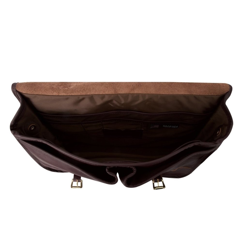 Duluth Pack 15 Liter Capacity Brown Leather Executive Briefcase - Ascmtools