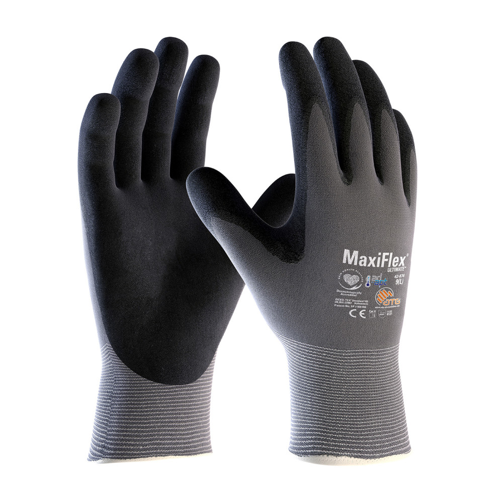Protective Industrial Products Gloves Gray MaxiFlex Ultimate AD-APT Nylon/Elastane Small - Ascmtools