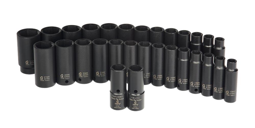Sunex 29 pc. 1/2 In. Dr. SAE & Metric Double Deep Impact Socket Set - Ascmtools