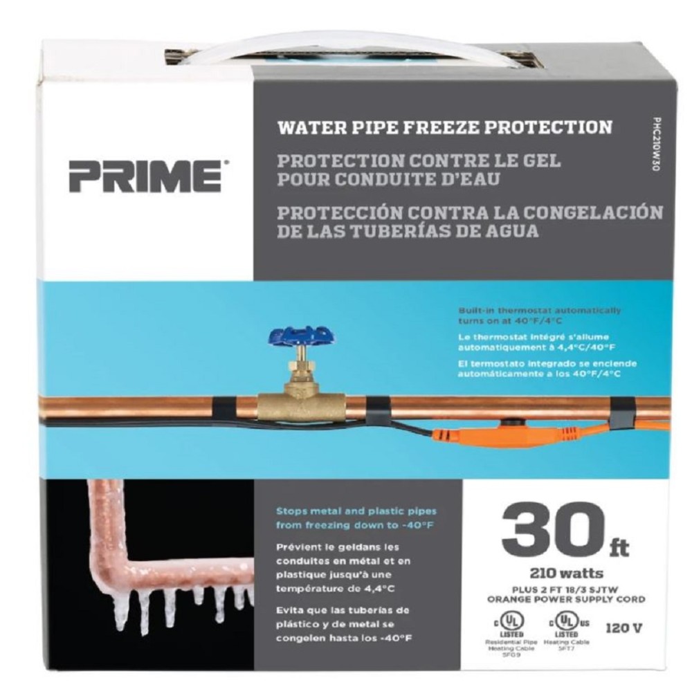 Prime 30 Ft. BK Water Pipe Heating Cable - Ascmtools