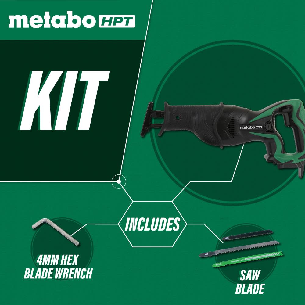 Metabo HPT 18V Cordless Li-Ion Reciprocating Saw (Bare Tool) - Ascmtools