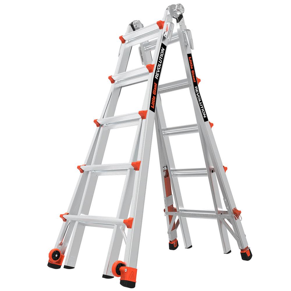 Little Giant Safety Revolution M22 Aluminum Type-1A 300lb Telescoping Multi-Position Ladder with Ratchet Leg Leveler - Ascmtools