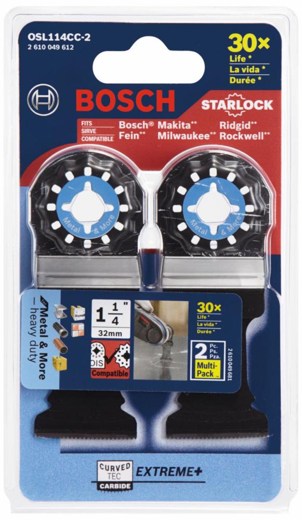 Bosch 1-1/4 In. Starlock Oscillating Multi-Tool Curved-Tec Carbide Extreme Plunge Blade 2 pk. - Ascmtools