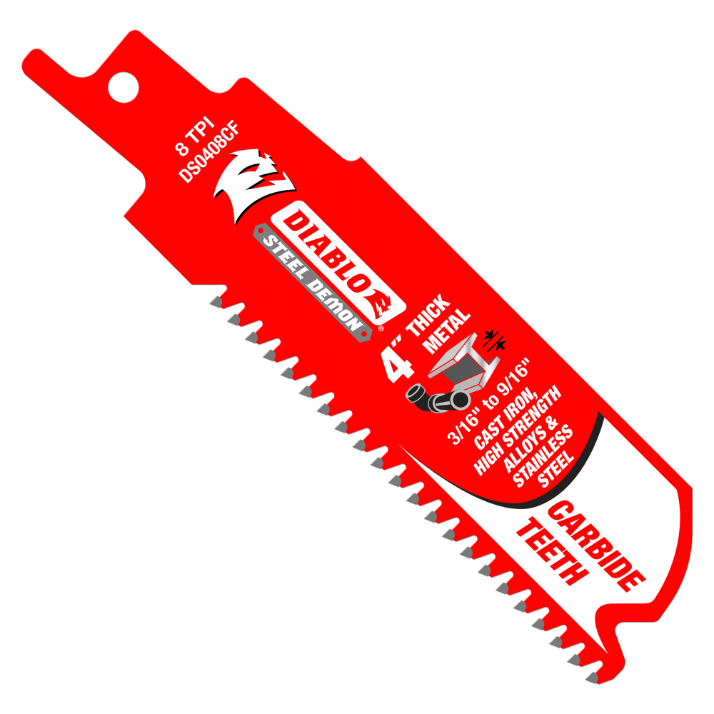 Diablo Tools 4″ Steel Demon Carbide Reciprocating Blades for Thick Metal Cutting - Ascmtools