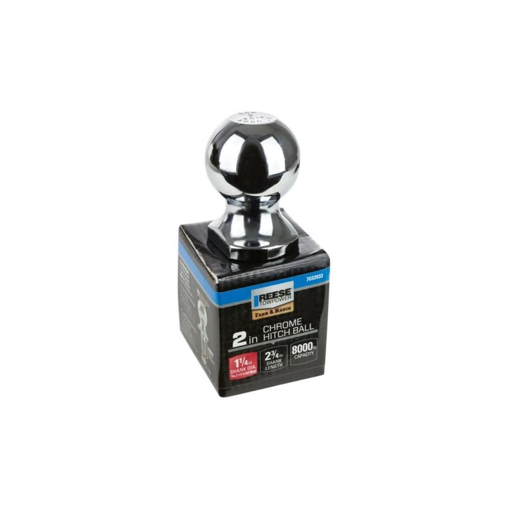 Reese 2″ 8000 lbs Chrome InterLock Hitch Ball - Ascmtools